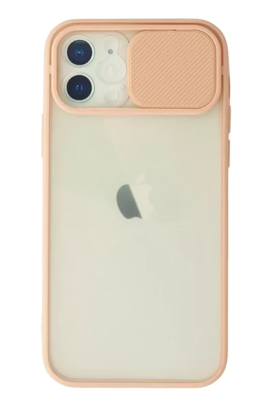 Newface Apple iPhone 12 Kılıf Palm Buzlu Kamera Sürgülü Silikon - Pembe ürün görseli 1