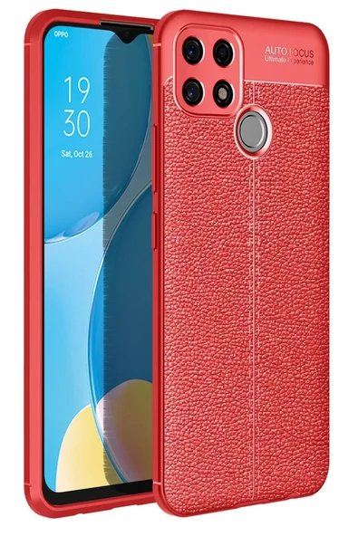 Newface Oppo A15 Kılıf Auto Focus Kapak - Kırmızı ürün görseli 1