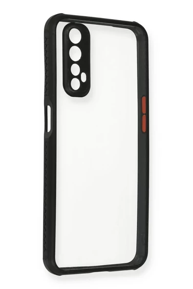 Newface Realme 7 Kılıf Miami Şeffaf Silikon - Siyah ürün görseli 1