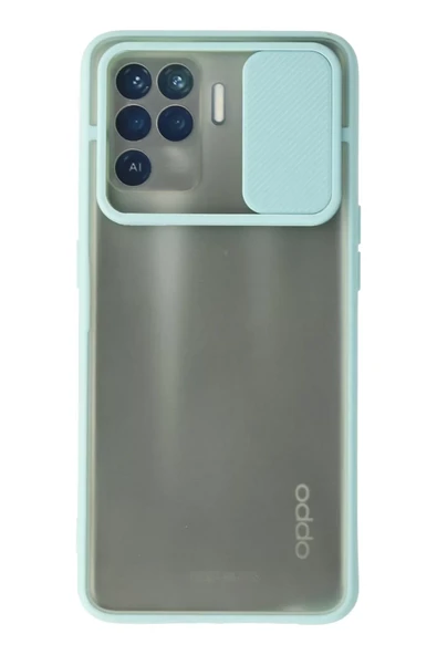 Newface Oppo Reno 5 Lite Kılıf Palm Buzlu Kamera Sürgülü Silikon - Turkuaz ürün görseli 1