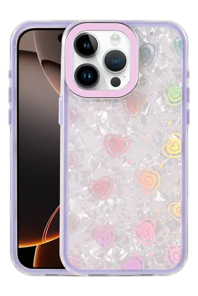 Newface Apple iPhone 16 Pro Lumi Desenli Kapak - Mor ürün görseli 1