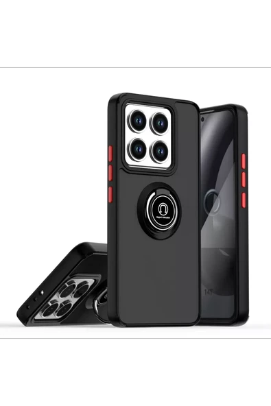 Newface Xiaomi Mi 14T Montreal Yüzüklü Silikon Kapak - Siyah ürün görseli 1