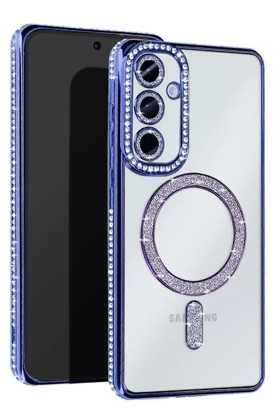 Newface Samsung Galaxy S25 Kılıf Joke Simli Magneticsafe Kılıf - Mavi ürün görseli 1