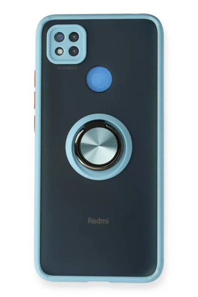 Newface Xiaomi Redmi 9C Kılıf Montreal Yüzüklü Silikon Kapak - Buz Mavi ürün görseli 1