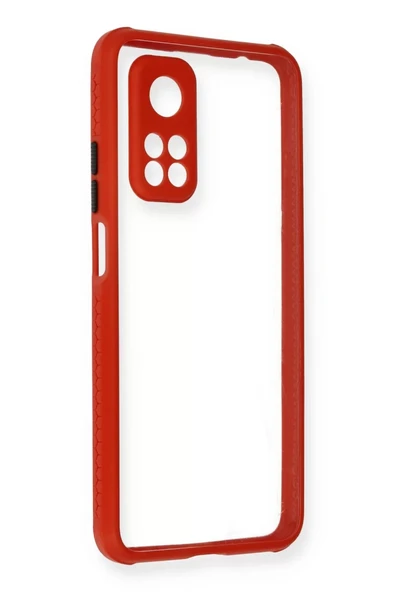 Newface Xiaomi Mi 10T Pro Kılıf Miami Şeffaf Silikon - Kırmızı ürün görseli 1
