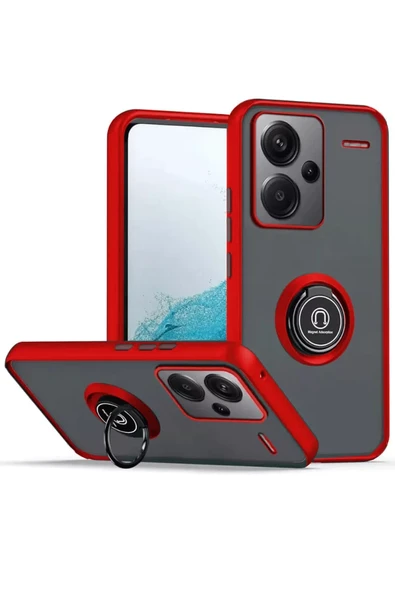 Newface Xiaomi Redmi Note 13 Pro Plus Kılıf Montreal Yüzüklü Silikon Kapak - Kırmızı ürün görseli 1