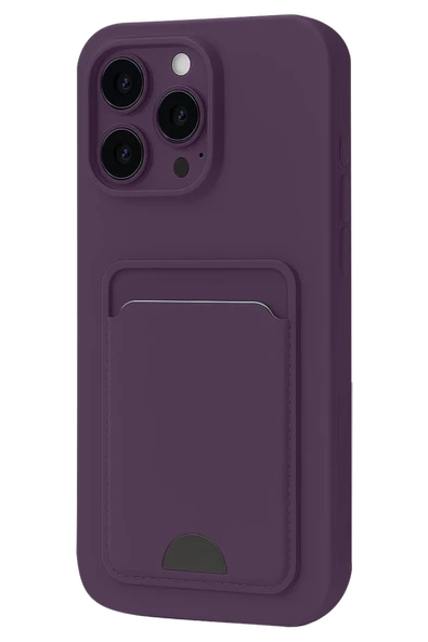 Newface Apple iPhone 16 Pro Max Kılıf Kelvin Kartvizitli Silikon - Derin Mor ürün görseli 1