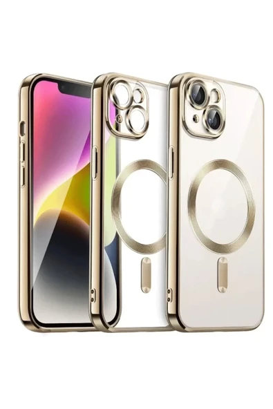 Newface Apple iPhone 15 Kılıf Kross Magneticsafe Kapak - Gold ürün görseli 1