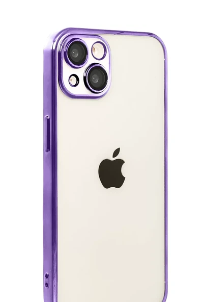 Newface Apple iPhone 15 Razer Lensli Silikon - Mor - Resim 2