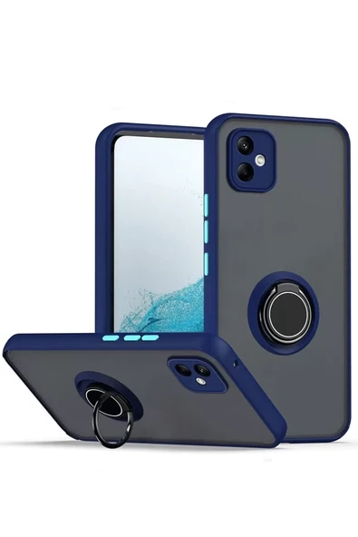 Newface Samsung Galaxy A06 Kılıf Montreal Yüzüklü Silikon Kapak - Lacivert ürün görseli 1