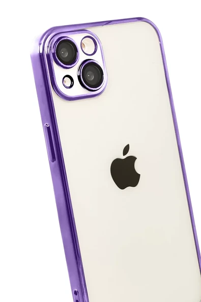 Newface Apple iPhone 15 Razer Lensli Silikon - Mor - Resim 3