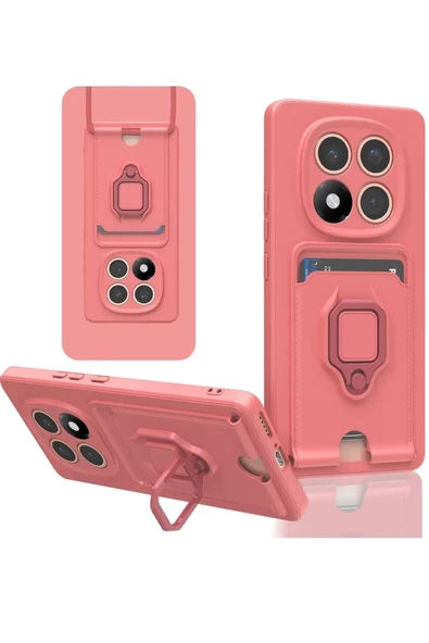 Newface Xiaomi Redmi Note 14 Pro Plus Kılıf Zuma Kartvizitli Yüzüklü Silikon - Pembe ürün görseli 1