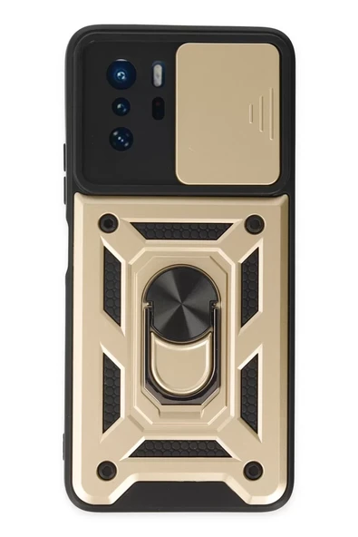 Newface Xiaomi Poco X3 GT Kılıf Pars Lens Yüzüklü Silikon - Gold ürün görseli 1