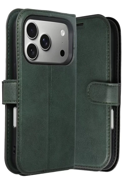 Newface Apple iPhone 17 Pro Trend S Plus Kapaklı Kılıf - Yeşil ürün görseli 1