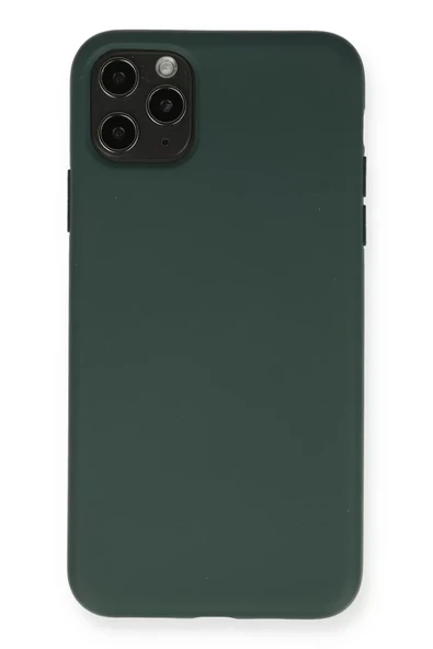 Newface Apple iPhone 11 Pro Max Kılıf Nano içi Kadife Silikon - Koyu Yeşil ürün görseli 1