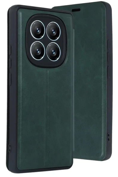 Newface Xiaomi Redmi Note 14 Pro 5G Kılıf Flip Cover - Koyu Yeşil ürün görseli 1