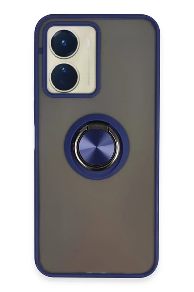 Newface Vivo Y16 Kılıf Montreal Yüzüklü Silikon Kapak - Lacivert ürün görseli 1