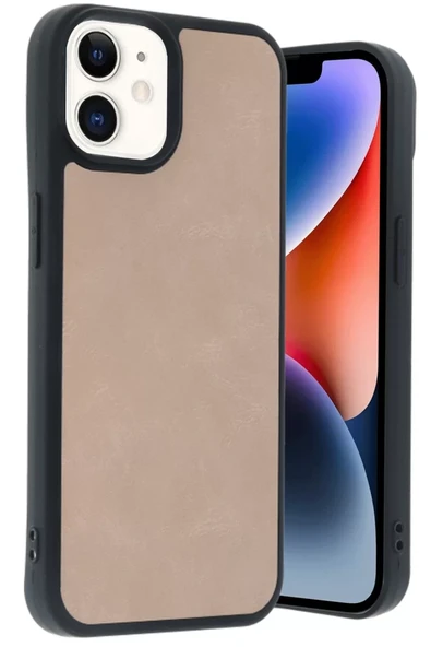 Newface Apple iPhone 11 Kılıf Aras Deri Kapak - Pudra ürün görseli 1