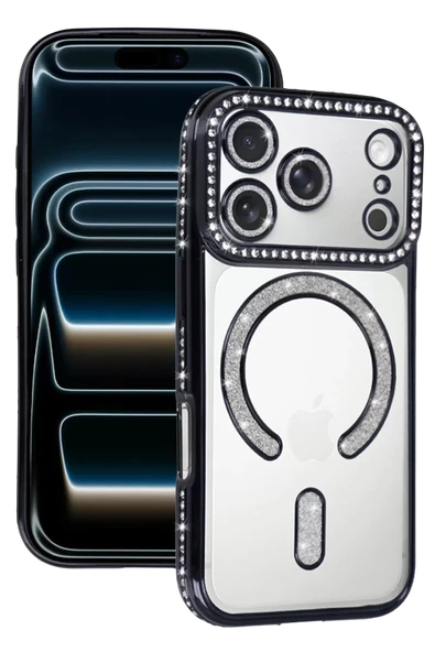 Newface Apple iPhone 17 Pro Joke Simli Magneticsafe Kılıf - Siyah ürün görseli 1