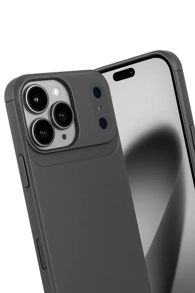 Newface Apple iPhone 17 Pro Auto Focus Karbon Kapak - Gri - Resim 3