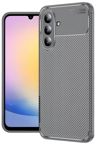 Newface Samsung Galaxy S25 FE Auto Focus Karbon Kapak - Gri ürün görseli 1