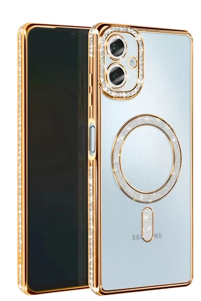 Newface Samsung Galaxy A06 Joke Simli Magneticsafe Kılıf - Gold ürün görseli 1
