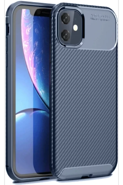 Newface Apple iPhone 11 Kılıf Auto Focus Karbon Kapak - Lacivert ürün görseli 1