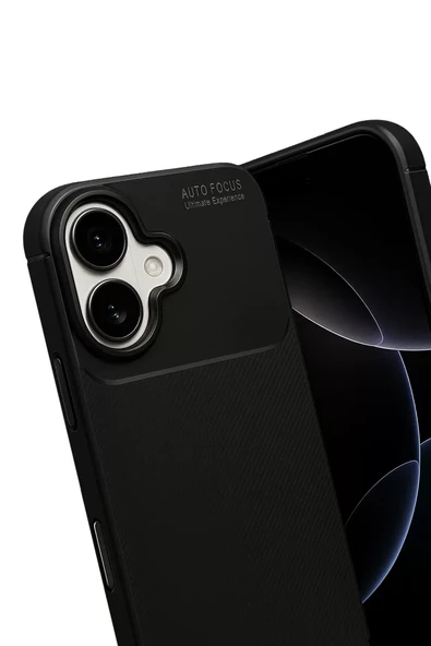 Newface Apple iPhone 17 Auto Focus Karbon Kapak - Siyah - Resim 2