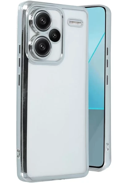 Newface Xiaomi Redmi Note 13 Pro Plus Kılıf Razer Lensli Silikon - Gümüş ürün görseli 1