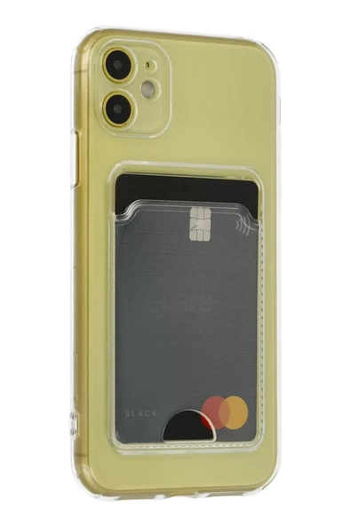 Newface Apple iPhone 11 Kılıf Kart Şeffaf Silikon - Şeffaf ürün görseli 1