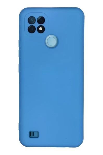 Newface Realme C21 Kılıf Nano içi Kadife Silikon - Mavi ürün görseli 1