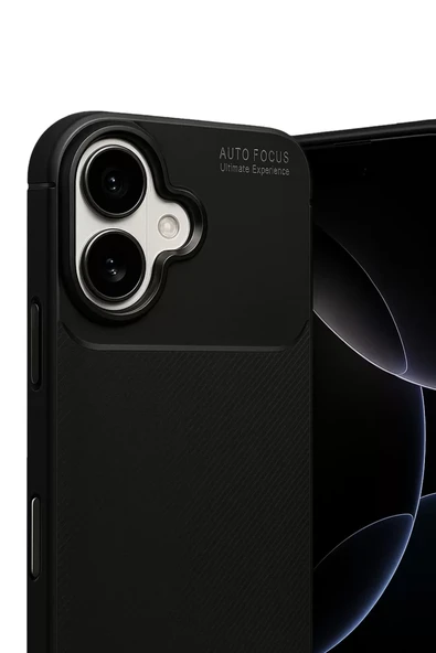 Newface Apple iPhone 17 Auto Focus Karbon Kapak - Siyah - Resim 3