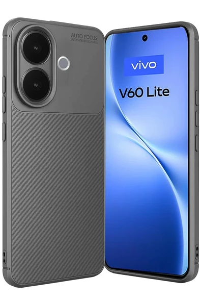 Newface Vivo V60 Lite Auto Focus Karbon Kapak - Gri ürün görseli 1
