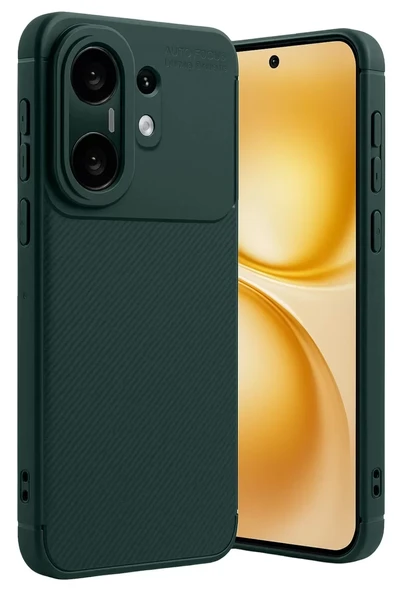 Newface Vivo X200 FE Auto Focus Karbon Kapak - Koyu Yeşil ürün görseli 1