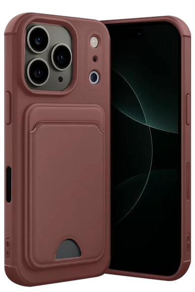 Newface Apple iPhone 17 Pro Max Kelvin Kartvizitli Silikon - Bordo ürün görseli 1