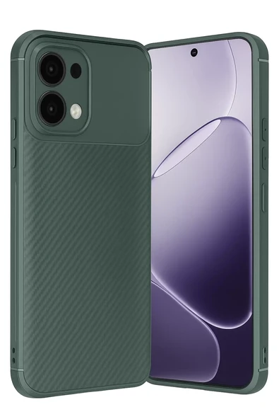 Newface Oppo A6 Pro 4G Auto Focus Karbon Kapak - Koyu Yeşil ürün görseli 1