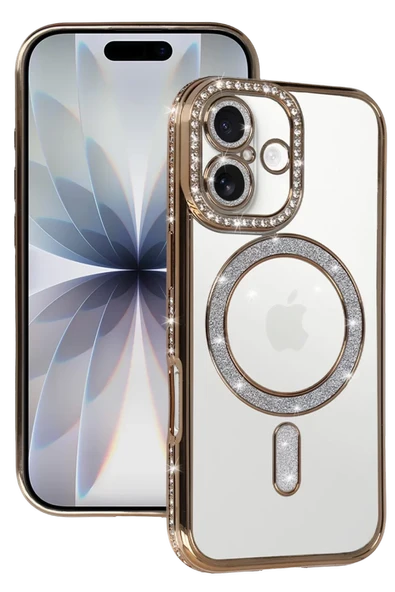 Newface Apple iPhone 17 Joke Simli Magneticsafe Kılıf - Gold ürün görseli 1