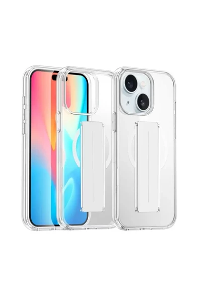 Joko Apple iPhone 15 Kılıf Alfa Magsafe Standlı Kapak - Şeffaf ürün görseli 1
