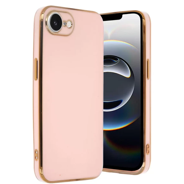 Newface Apple iPhone 16E Kılıf Volet Silikon - Pembe - Resim 3