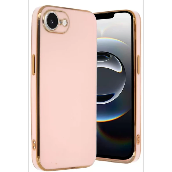 Newface Apple iPhone 16E Kılıf Volet Silikon - Pembe - Resim 2