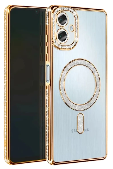 Newface Samsung Galaxy A07 4G Joke Simli Magneticsafe Kılıf - Gold ürün görseli 1