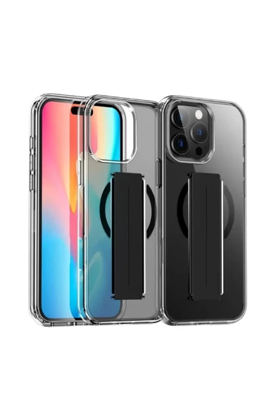 Joko Apple iPhone 15 Pro Max Kılıf Alfa Magsafe Standlı Kapak - Siyah ürün görseli 1