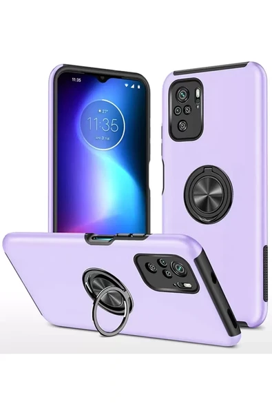 Newface Xiaomi Poco F3 Kılıf Elit Yüzüklü Kapak - Mor ürün görseli 1
