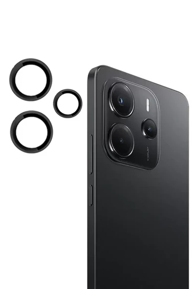 Joko Xiaomi Redmi Note 14 4G PVD Metal Kamera Lens - Siyah ürün görseli 1