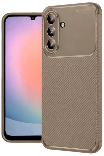 Newface Samsung Galaxy A37 5G Auto Focus Karbon Kapak - Kahverengi ürün görseli 1