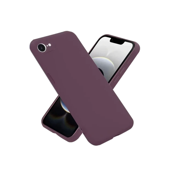 Newface Apple iPhone 16E Kılıf First Silikon - Mürdüm - Resim 2