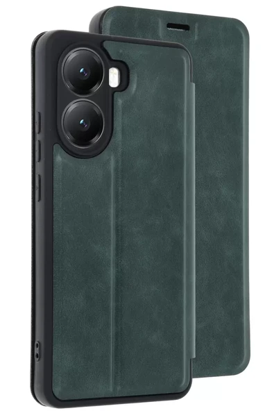 Newface Xiaomi Poco X7 Pro Kılıf Flip Cover - Koyu Yeşil ürün görseli 1