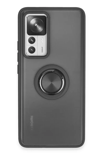 Newface Xiaomi Mi 12T Pro Kılıf Montreal Yüzüklü Silikon Kapak - Siyah ürün görseli 1