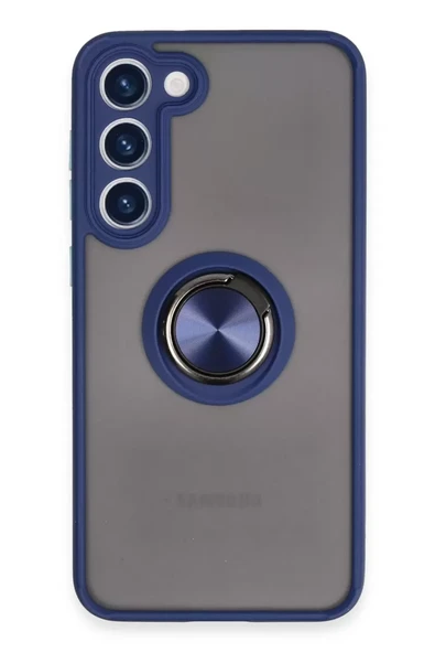 Newface Samsung Galaxy S23 Plus Kılıf Montreal Yüzüklü Silikon Kapak - Lacivert ürün görseli 1