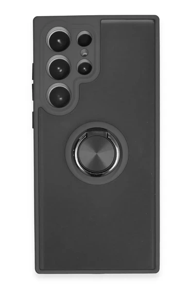 Newface Samsung Galaxy S23 Ultra Kılıf Montreal Yüzüklü Silikon Kapak - Siyah ürün görseli 1